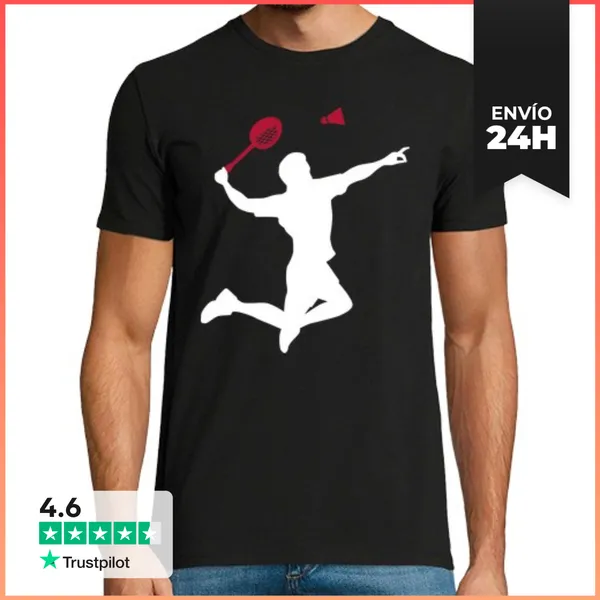 Camiseta Hombre Clásica Jugador De Badminton LaTostadora