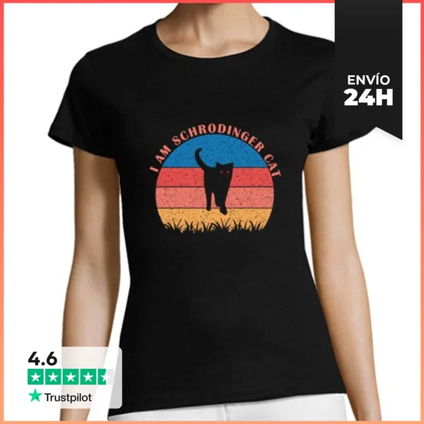 Camiseta Mujer Clásica Gato De Schrödinger LaTostadora