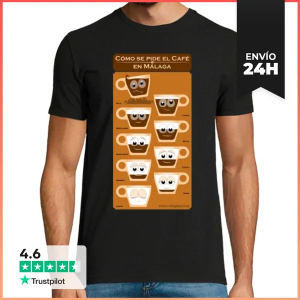 Camiseta Hombre Clásica Cómo Se Pide El Café En Málaga