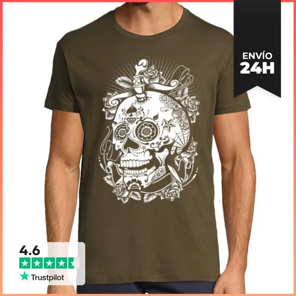 Camiseta Hombre Clásica Calavera 244028 LaTostadora