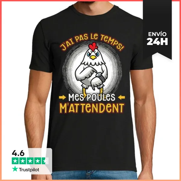Camiseta Hombre Clásica Abuelos Pollos Humor Mamás Pollos