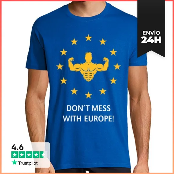 Camiseta Hombre Clásica No Te Metas Con Europa - Política - 2c
