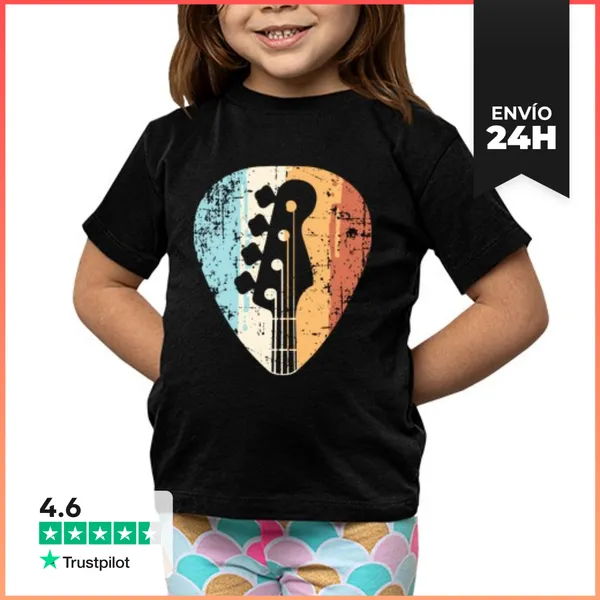 Camiseta Clásica Para Niños Guitarra Guitarrista Musica Musical