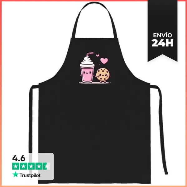 Delantal Beber Pastel Chibi Kawaii Pareja LaTostadora