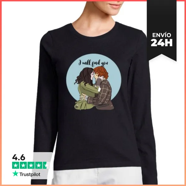 Camiseta Mujer Manga Larga I Will Find You - Outlander Manga