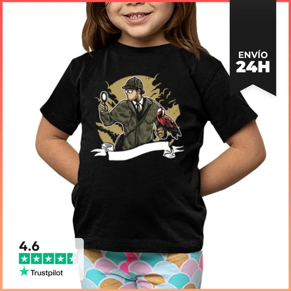 Camiseta Clásica Para Niños Sherlock Holmes LaTostadora