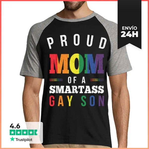 Camiseta Hombre, Estilo Béisbol Orgullosa Mamá De Un Hijo Gay