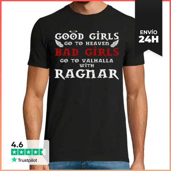 Camiseta Hombre Clásica Bad Girls With Ragnar LaTostadora