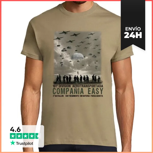 Camiseta Hombre Clásica 101 Aerotransportada. Compañia Easy