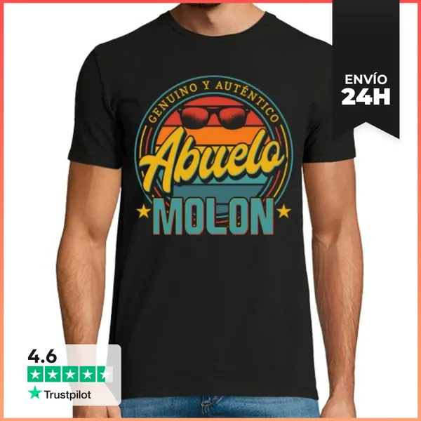 Camiseta Hombre Clásica Abuelo Molon Dia Del Abuelo Regalo