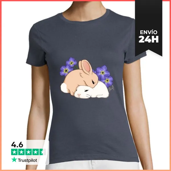 Camiseta Mujer Clásica Bunny Sleeping LaTostadora