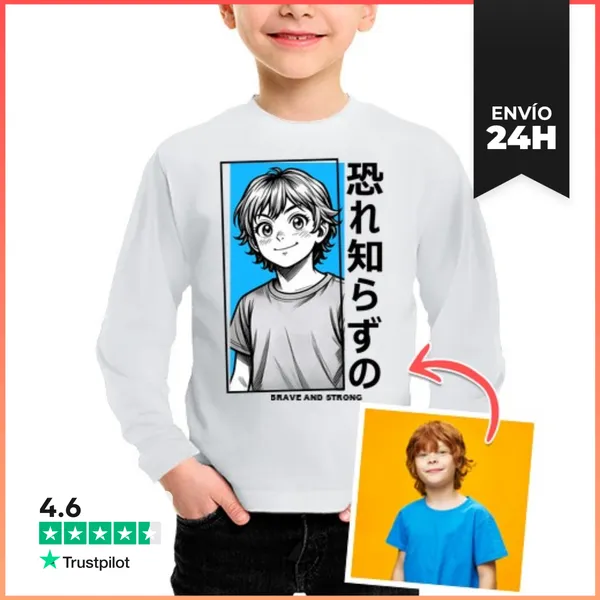 Camiseta Manga Larga Para Niños Efecto Manga Camiseta Manga Larga