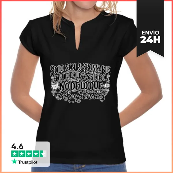 Camiseta Mujer Cuello Mao Frases De Profesores Camiseta Chica