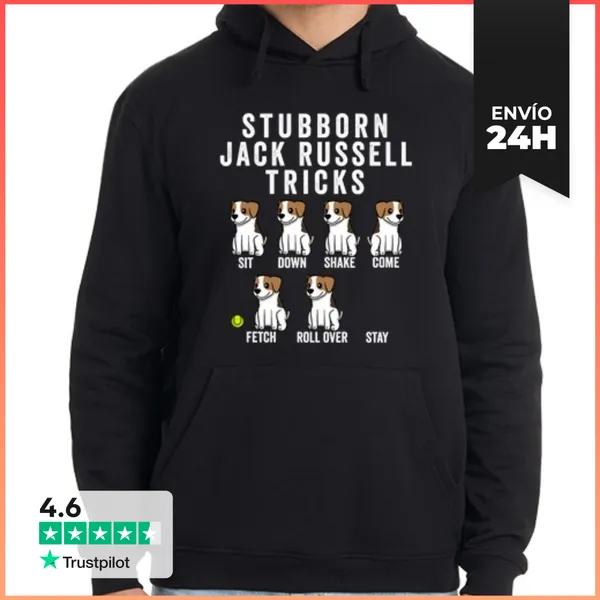 Sudadera Unisex Con Capucha Stubborn Jack Russell Terrier Tricks