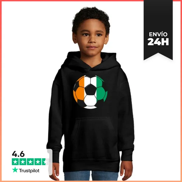 Sudadera Para Niños Con Capucha Equipo De Fútbol Costa De Marfil