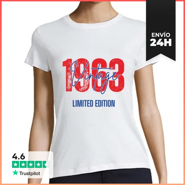 Camiseta Mujer Clásica Nacidos En 1963 Edición Limitada Vintage