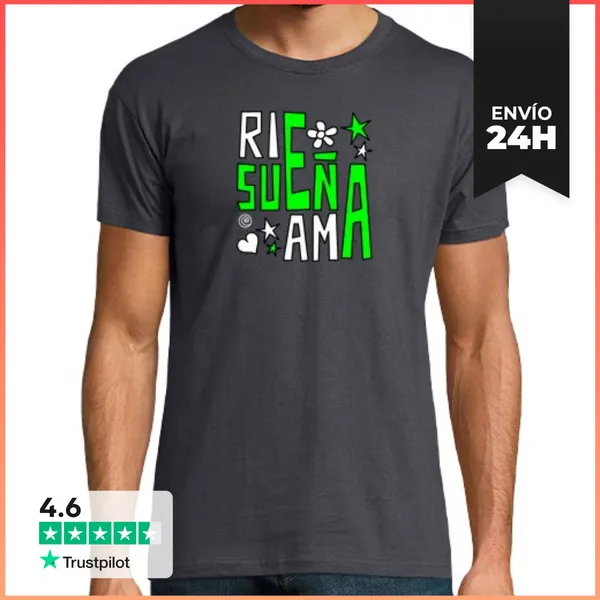 Camiseta Hombre Clásica RIE, SUEÑA, AMA LaTostadora