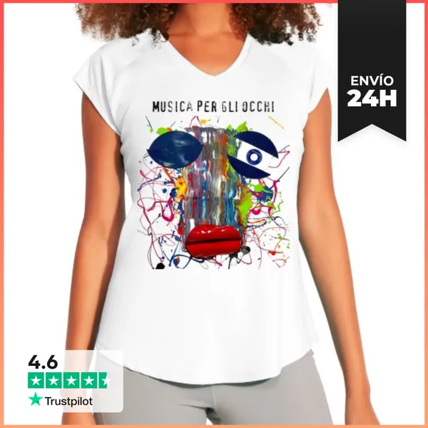 Camiseta Deportiva Mujer Música Para Los Ojos 19 LaTostadora