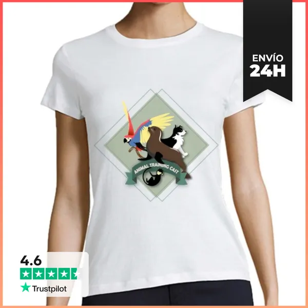 Camiseta Mujer Clásica Mujer, Estilo Béisbol, Blanca Y Turquesa