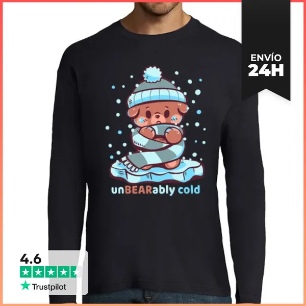 Camiseta Hombre Manga Larga Insoportablemente Frío - Camiseta De