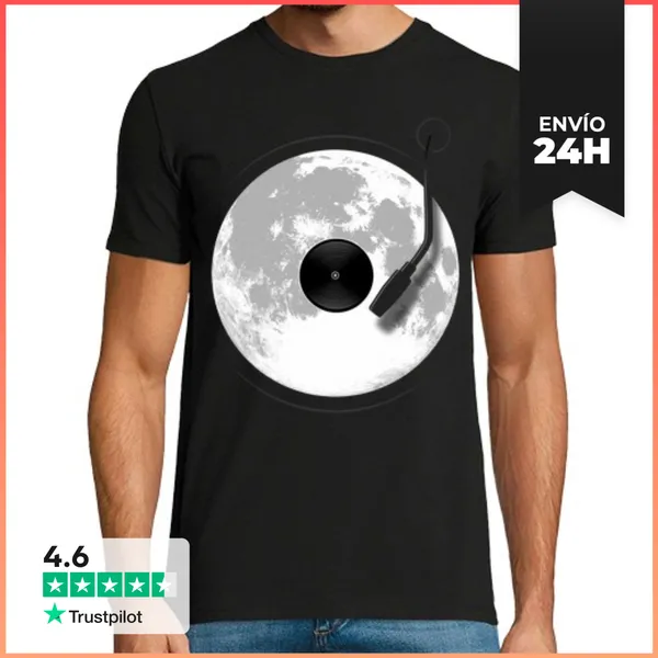 Camiseta Hombre Clásica Tocadiscos Lunar LaTostadora