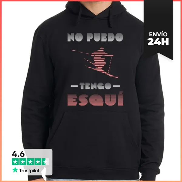 Sudadera Unisex Con Capucha No Puedo Tengo Esquí Rosa Sudadera