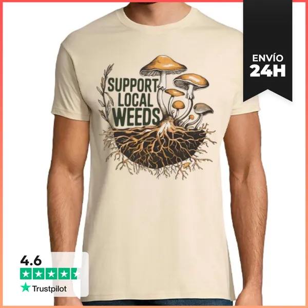 Camiseta Hombre Clásica Apoya Las Malas Hierbas Locales La Mico