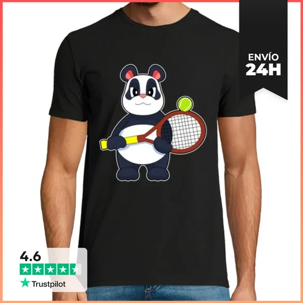 Camiseta Hombre Clásica Pelota De Tenis Panda LaTostadora