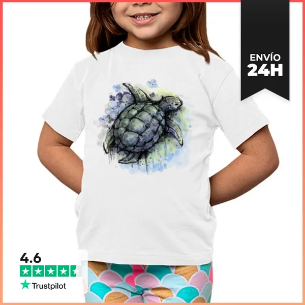 Camiseta Clásica Para Niños Tinta De Tortuga LaTostadora
