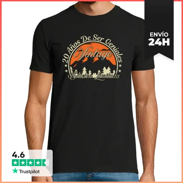 Camiseta Hombre Clásica 20 Años De Ser Genial Vintage 2006
