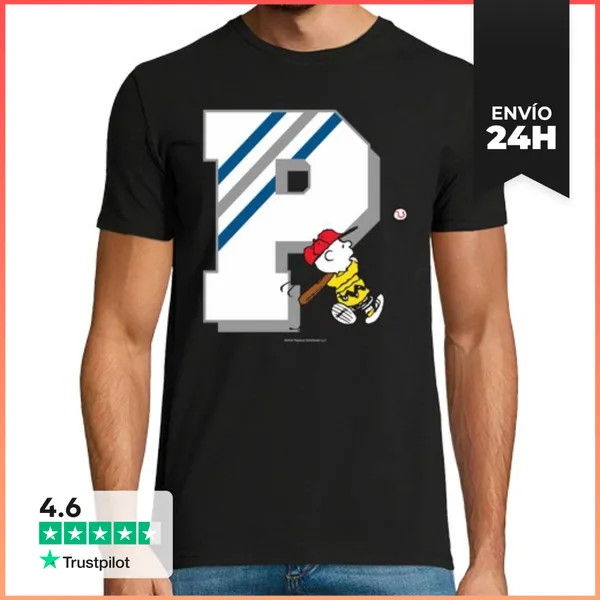 Camiseta Hombre Clásica Charlie Brown Baseball P LaTostadora
