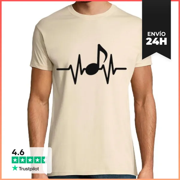 Camiseta Hombre Clásica La Música Es Vida Músico LaTostadora