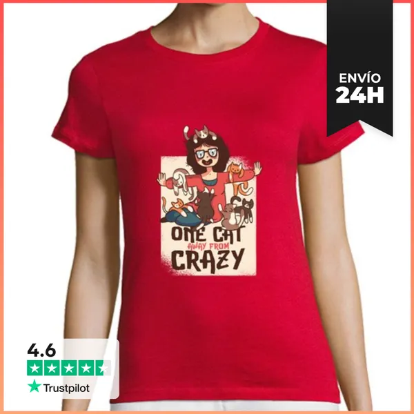 Camiseta Mujer Clásica Camiseta La Chica Con Los Gatos