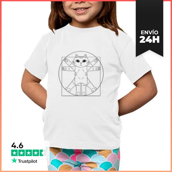 Camiseta Clásica Para Niños Camiseta Infantil, Gato Vitruvio