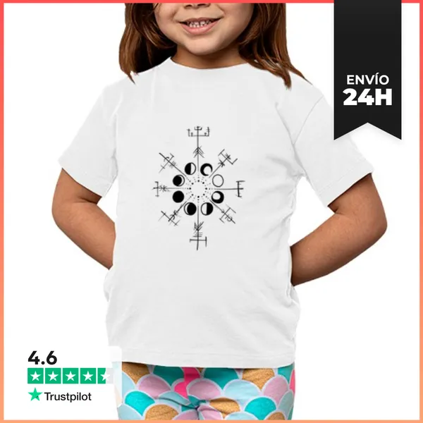 Camiseta Clásica Para Niños Brújula Vikingos Boceto Y Evolución