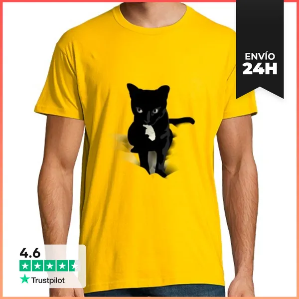 Camiseta Hombre Clásica Gata LaTostadora