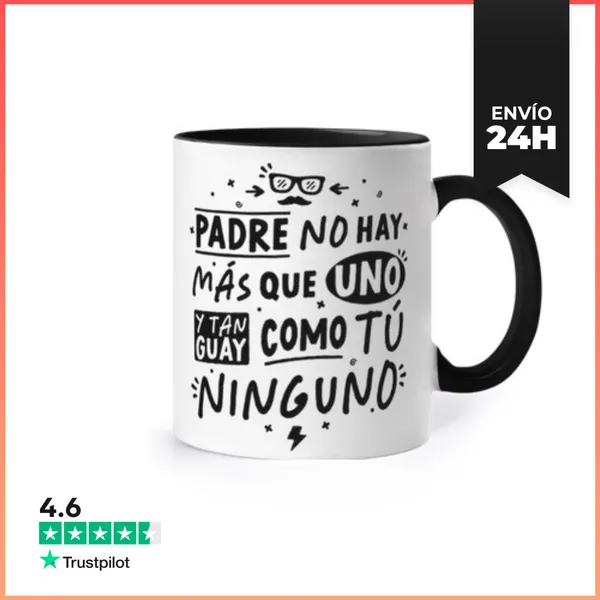 Taza De Colores Padre No Hay Más Que Uno... Regalos Día Del Padre