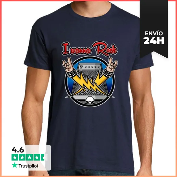 Camiseta Hombre Clásica I Wanna Rock LaTostadora