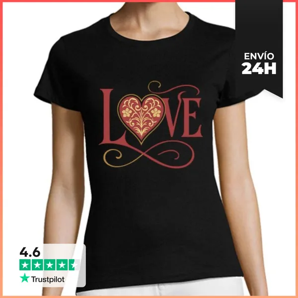 Camiseta Mujer Clásica Amor - Amor - San Valentín - Corazón