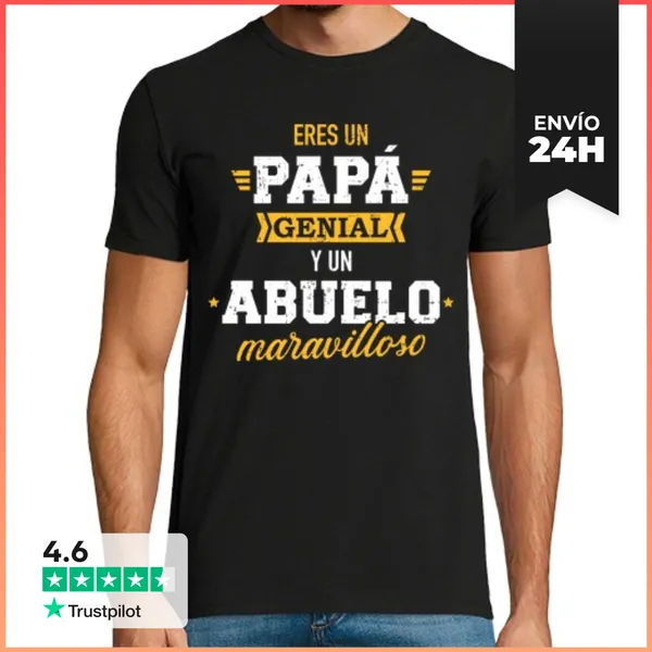 Camiseta Hombre Clásica Eres Un Papá Genial Y Abuelo Maravillos