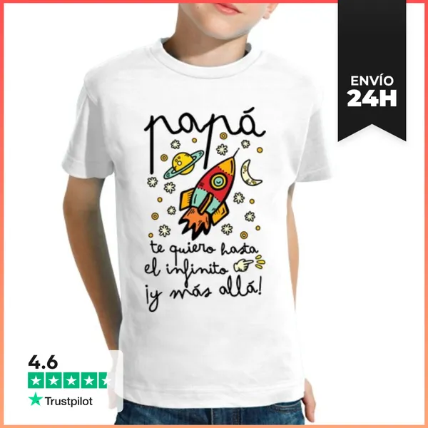 Camiseta Clásica Para Niños Papá Te Quiero Hasta El Infinito Y