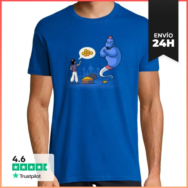Camiseta Hombre Clásica 3 Deseos Mas LaTostadora