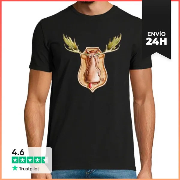 Camiseta Hombre Clásica Alce Sin Sombra. Camiseta Básica