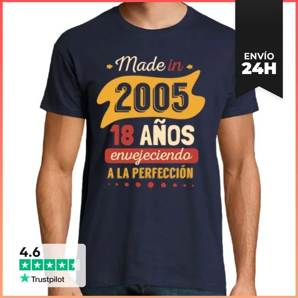 Camiseta Hombre Clásica 18 Años Envejeciendo A La Perfección