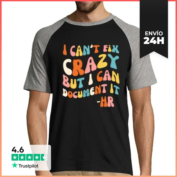 Camiseta Hombre, Estilo Béisbol No Puedo Arreglar La Locura Pero