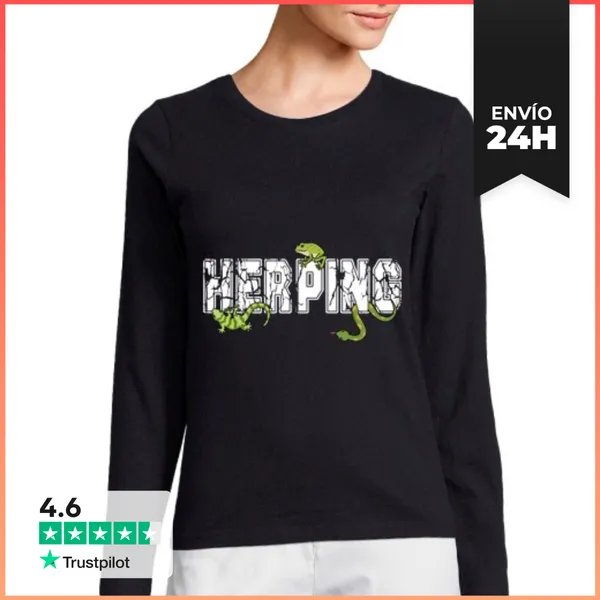 Camiseta Mujer Manga Larga Herpetología T Reptiles Serpiente