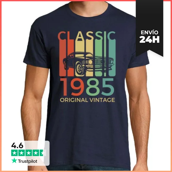 Camiseta Hombre Clásica Clásico Original Vendimia 1985
