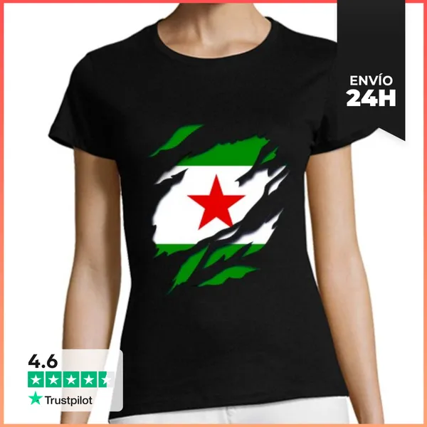 Camiseta Mujer Clásica Bandera Andalucia Libre Arbonaida