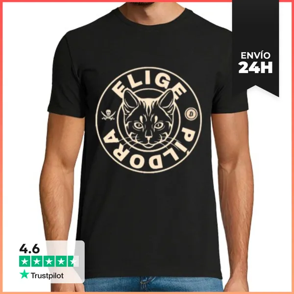 Camiseta Hombre Clásica ELIGE PÍLDORA GATO LaTostadora