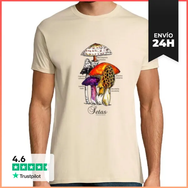 Camiseta Hombre Clásica Setas LaTostadora